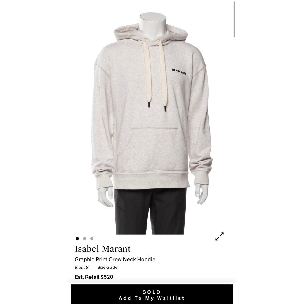 Isabel Marant  Graphic Print Crew Neck Hoodie  NEW WITH TAGS